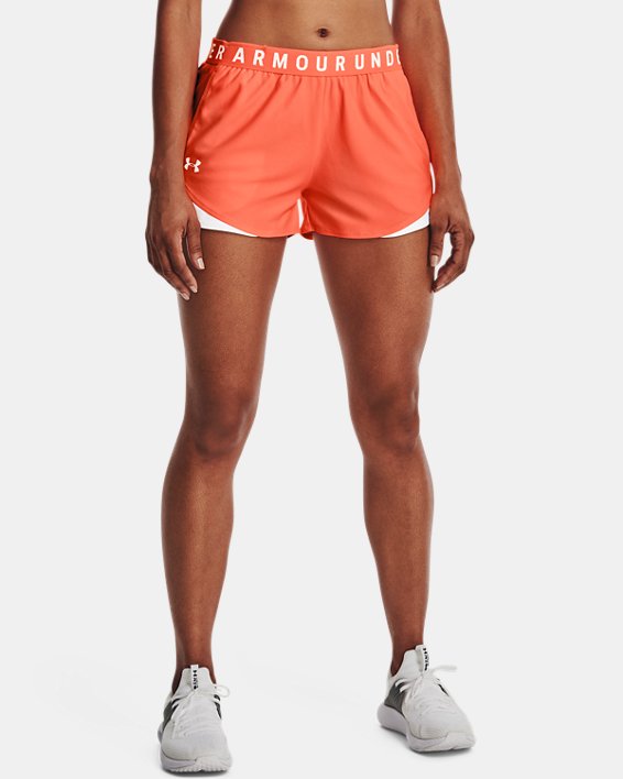 Women's UA Play Up Shorts 3.0, Orange, pdpMainDesktop image number 0
